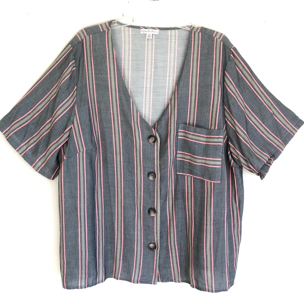 Ophelia Roe Short Sleeves Button Down Top